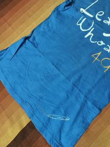 Women Blue Graphic Print Cotton Tshirt