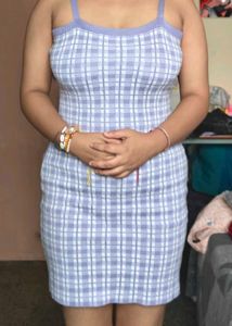 Lilac Plaid Mini Dress