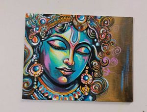 Abstract Krishna Canvas Painting