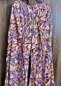 Floral Print Wide Leg Pants