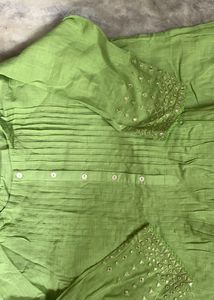 Lime Green Embroidered Tunic