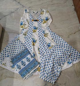 Floral Print Anarkali Kurta Set