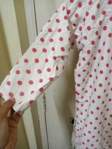 Polka Dot Red ♥️ 🤍 White Kurta