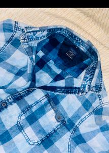 Mufti Blue Patterned Shirt