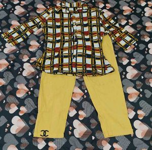 Plaid Button-Down Top Pant Set