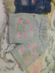 Cute Embroidered Denim Shorts Bundle 2