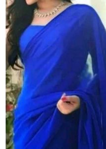 High-Quality Plain Georgette Saree