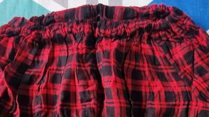 Red &amp; Black Plaid Off-Shoulder Top