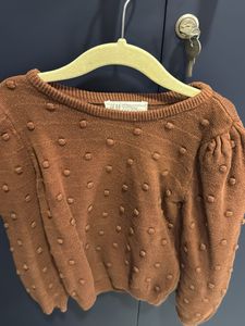 H&amp;M Brown Pom-Pom Sweater
