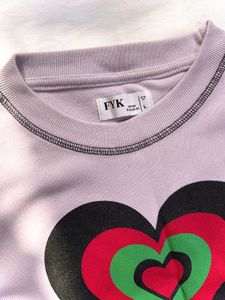 Knitted Heart Print Crop Top