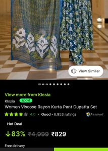 V Neck Kurta Set