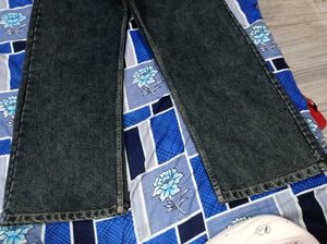 Preloved Black Wide-Leg Denim Jeans