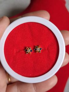 Floral Stud Earrings Gold
