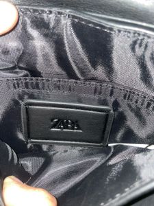 ZARA LEATHER Black Crossbody Bag