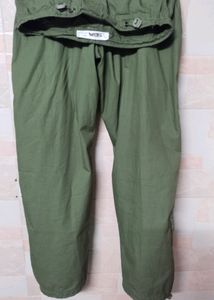 Dark Olive Green Parachute Pants