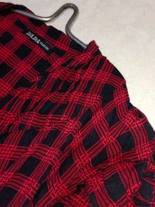 Red Kurti Plus Shrug