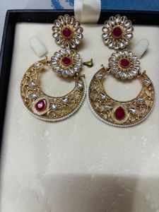 Statement Ruby & Kundan Earrings
