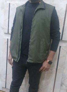 Olive Green Sleeveless Vest