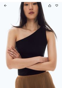 H&amp;M Asymmetric Casual White Top