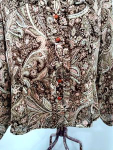 Vintage Paisley Ruffle Blouse