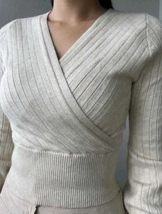 Wrap Knit Sweater Top