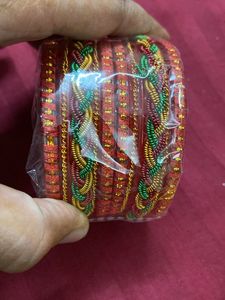 Glass Bangles with Zircon Gemstone