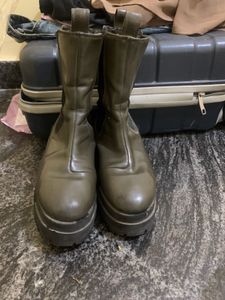 H&amp;M Olive Platform Boots