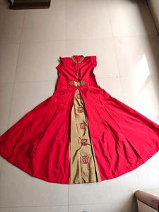 Red Colour Hand Work Wedding Gown