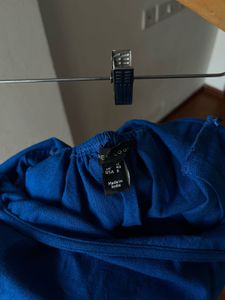 NEW LOOK Square Neck Back-Tie Midi Dress in Blue