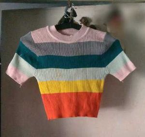 Striped Knit Crop Top