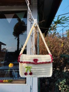 Crochet Cherry Shoulder Bag