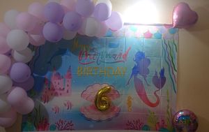Mermaid Theme Backdrop Cloth (6.5×4.9 Feet)