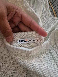 White Knit Tank Top