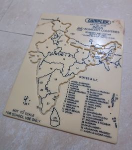 India Map Geography Study Stencil