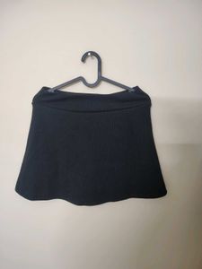 Mini Black Ribbed Skorts