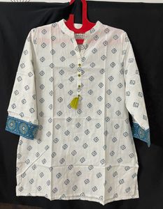 White Printed Sabhyta Kurti