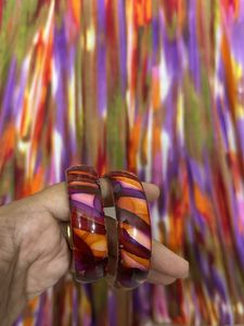Stylish Multicolour Dress And Bangles