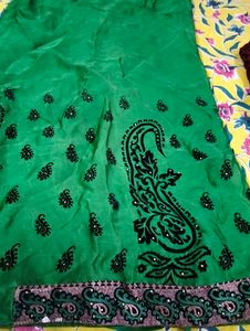 Bottle Green Saree