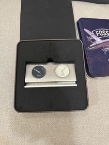 Fossil Dual Time Table Clock with Card Holder