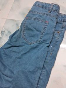 Cute Embellished Denim Jeans With Stones