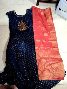 Anarkali With Dupatta Stone Work Embroidery Wor