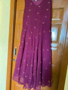 Burgundy Embellished Dress