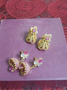 Elegant Gold-Tone Jhumka Earrings