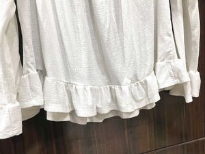 White Ruffle Top