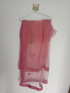 Pink Net Dupatta