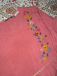 Pink Kurta Set With Dupatta