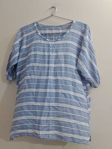 Striped Blue Tunic Top