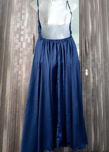 Navy Blue Satin Midi Dress