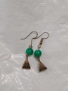 Green Beaded Earrings