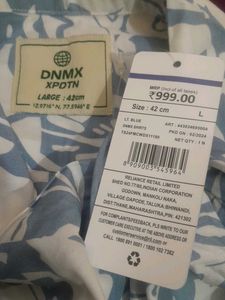 Brand New DNMX Blue Printed Shirt – Stylish &amp; Comf